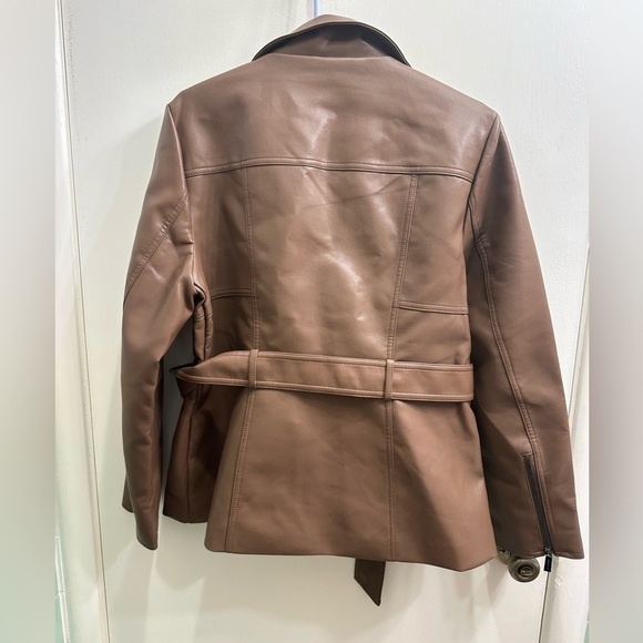 Kenneth Cole Women's Tan Leather Jacket - Picture 7 of 9